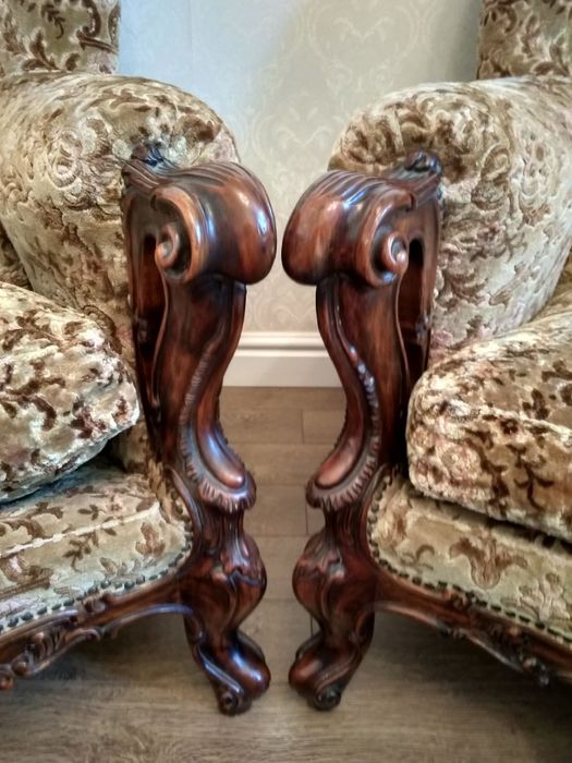 Диван 2 кресла ковровый гобелен барокко Италия