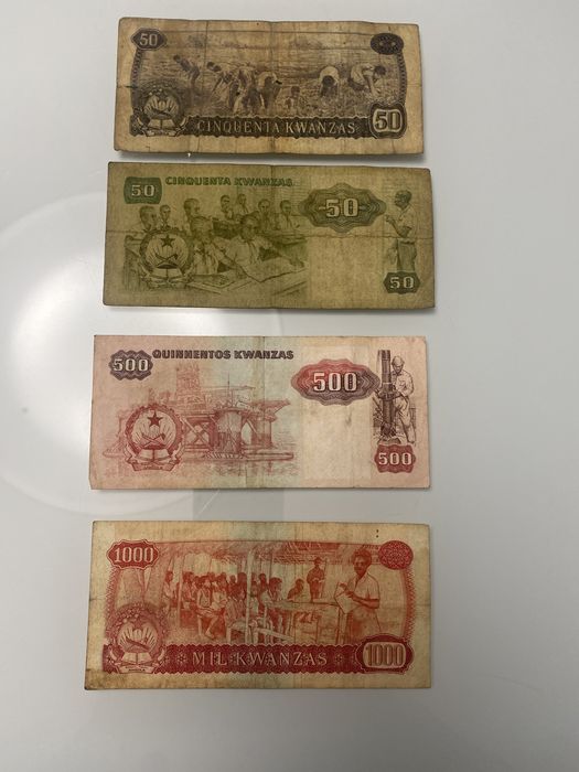 4 notas de kwanzas diferentes