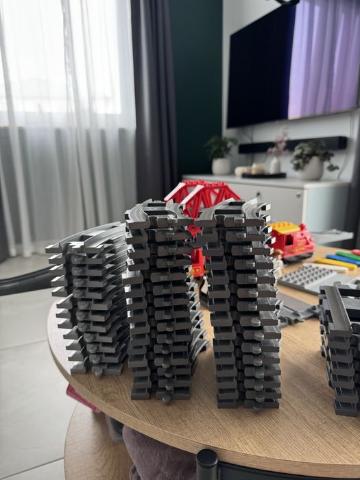 Mega zestaw pociąg parowy kolejka lego duplo z mostem