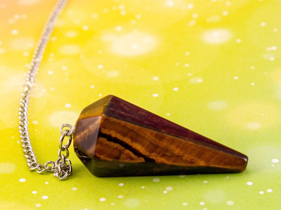 Piękne Wahadełko Wahadło Radiestezyjne Tygrysie Oko Amulet Sukcesy