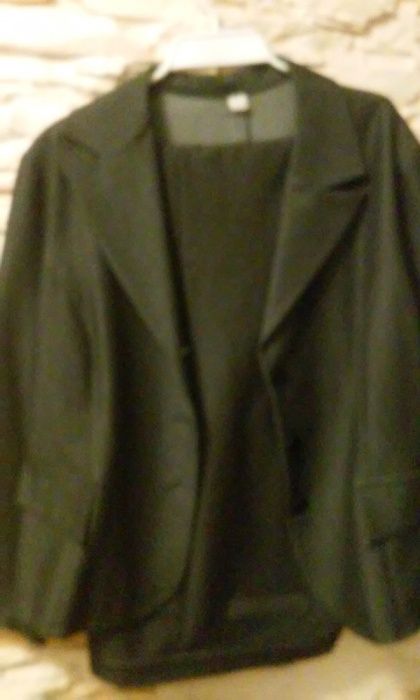 spodnium damskie (żakiet+spodnie) rozm.52 grafitowy