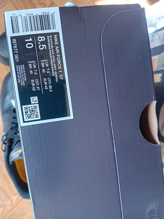 Nike air force 1 07  black -cool Gray sundial  roz 42 26,5cm  stan bdb