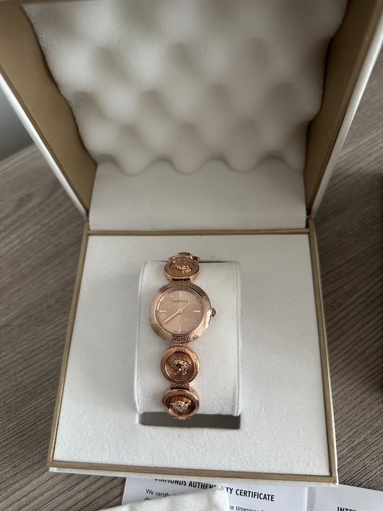 Zegarek VERSACE Medusa Stud Icon metka gwarancja pudełko rose gold