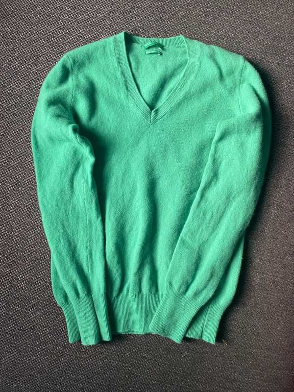 Klasyczny Wełniany zielony sweter Benetton xs