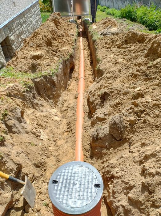 Montaż szamb kanalizacje drogi dojazdowe wykopy wyburzenia brukowanie