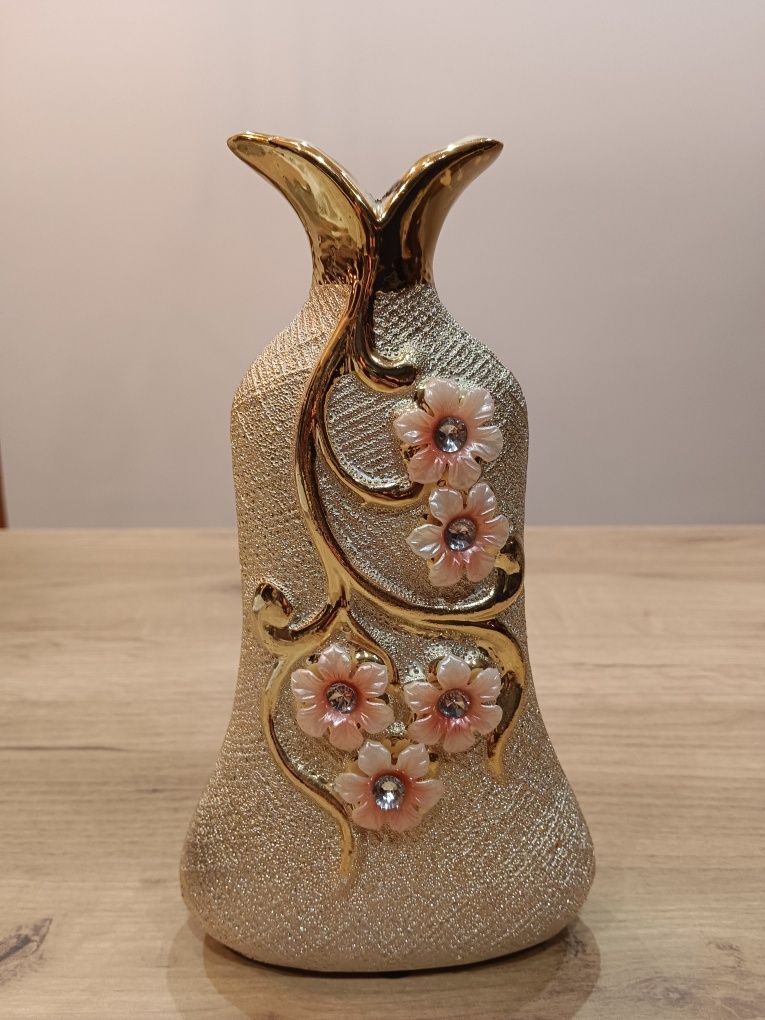Ceramiczny wazon złoty dekoracyjny