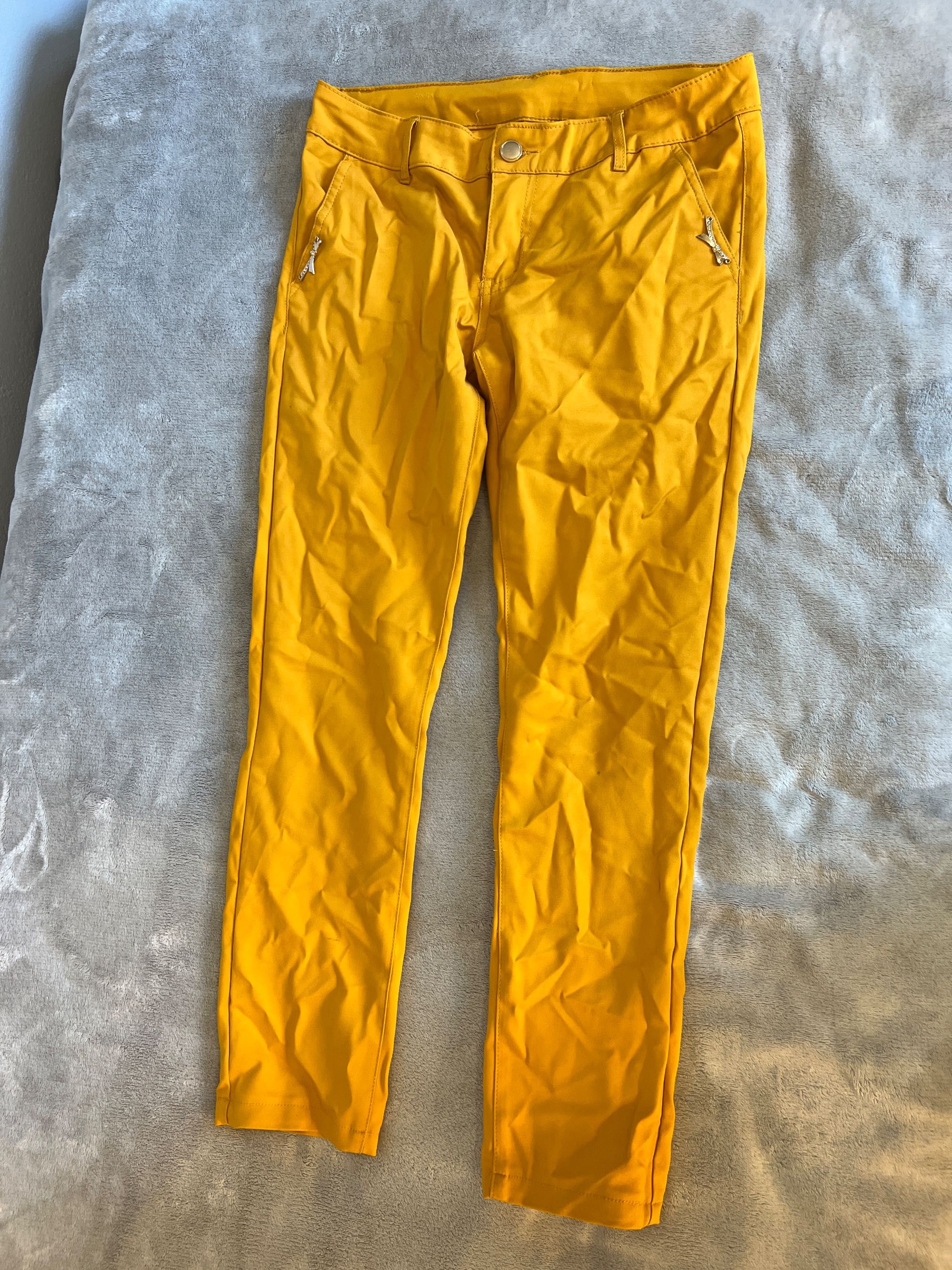 Spodnie / rurki żółte musztardowe