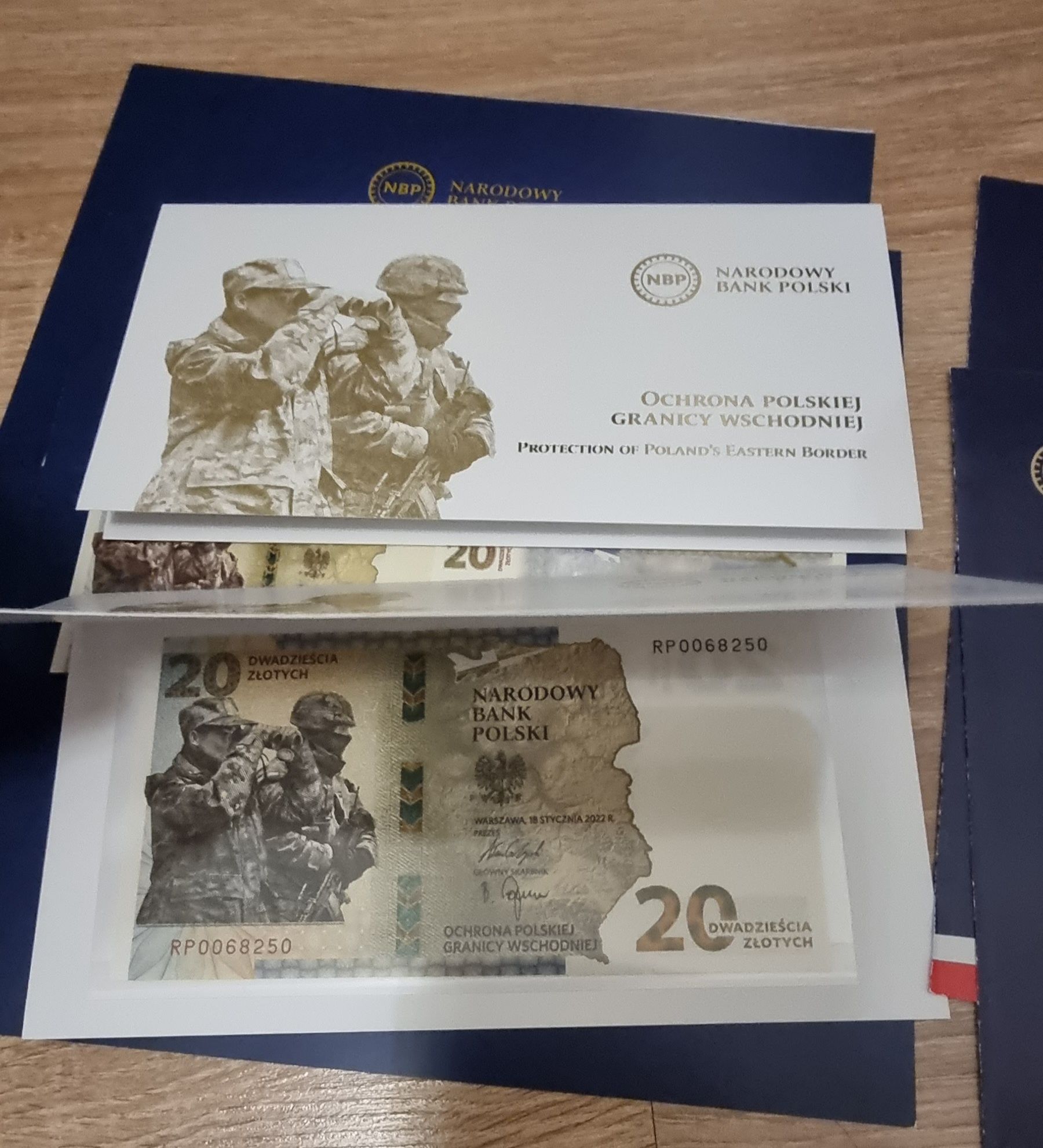 Banknoty NBPx6 Kopernik Lech Kaczynski Ochrona granicy