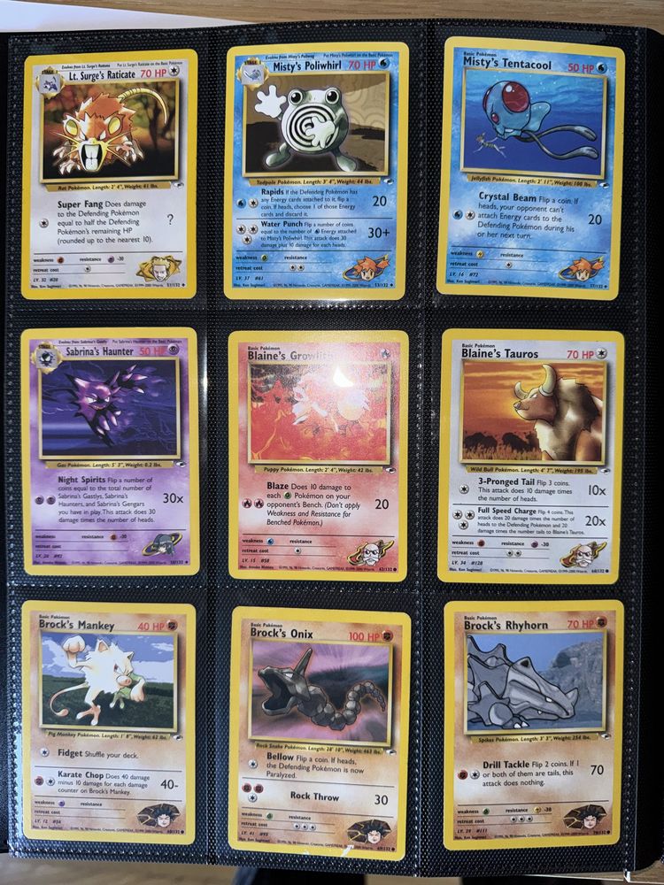 Cartas pokemon Gym heroes unlimited e Team Rocket