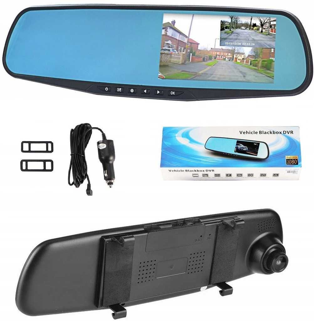 Kamera samochodowa  z lusterkiem Vehicle Blackbox DVR + kamera cofania