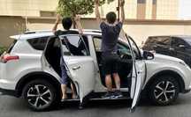 Боковые подножки пороги на Toyota RAV4 2013-2018