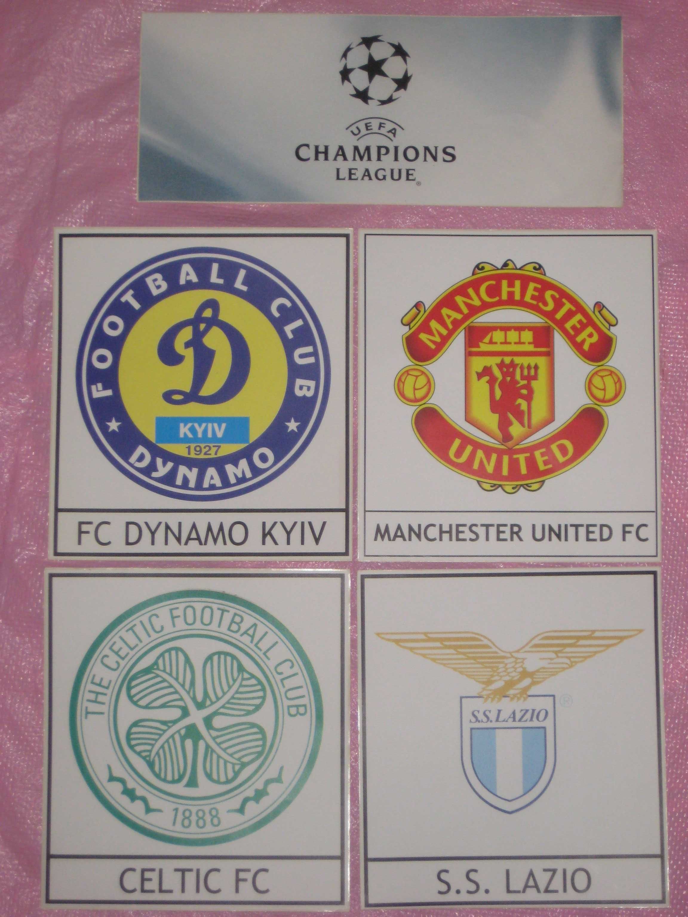 Наклейки: Динамо Киів Lazio Celtic Manchester United (19х21см) Футбол