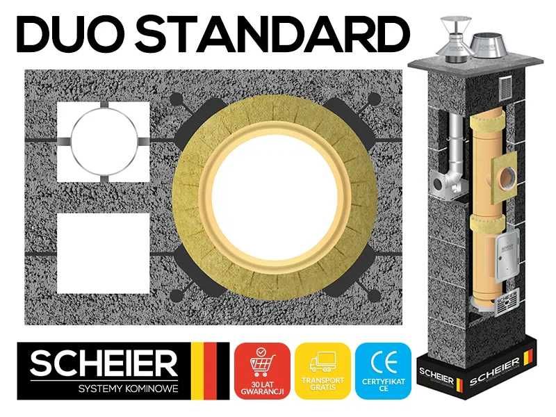 System ceramiczny + gaz komin DUO 200 + 80 8m zestaw wkład STD + INOX