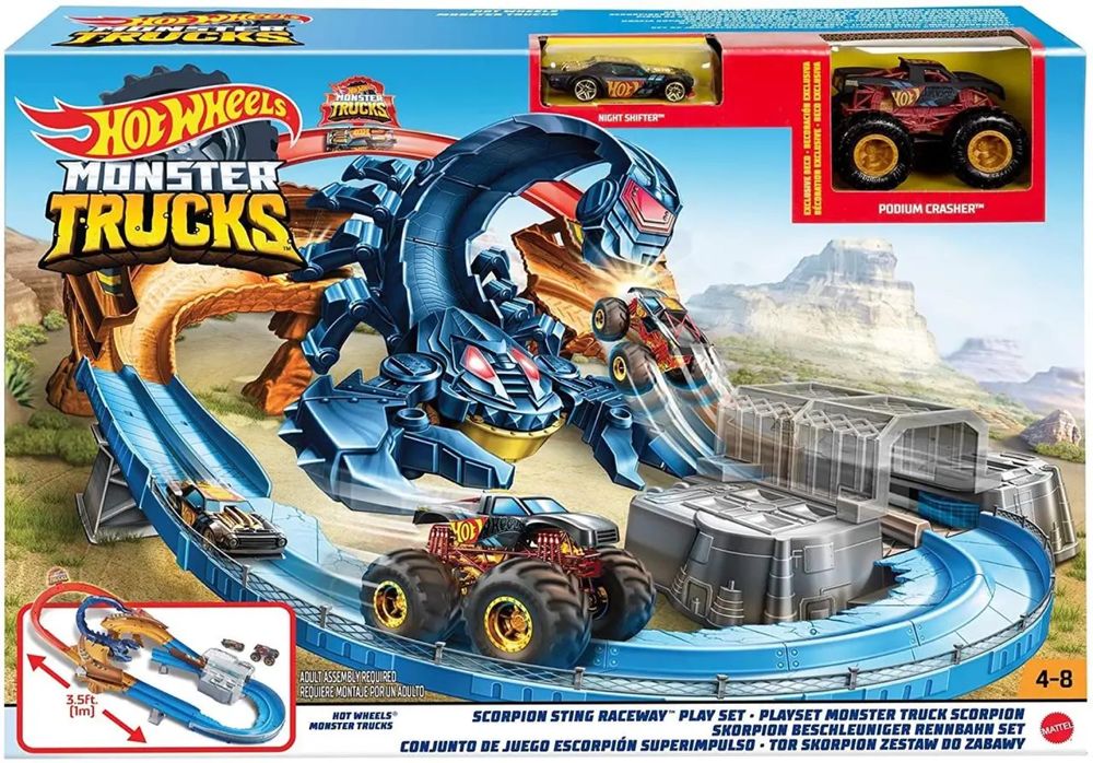 Трек Hot Wheels Monster Trucks Scorpion Playset Жало скорпіона