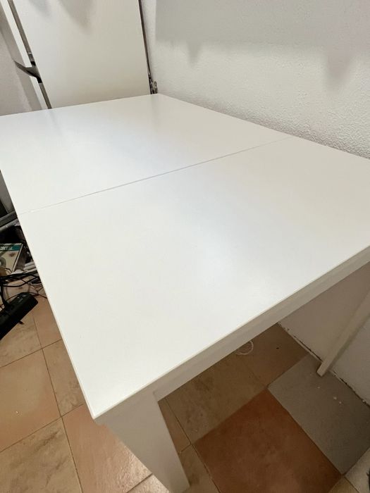 Mesa branca extensivel 120(80)x70 cm