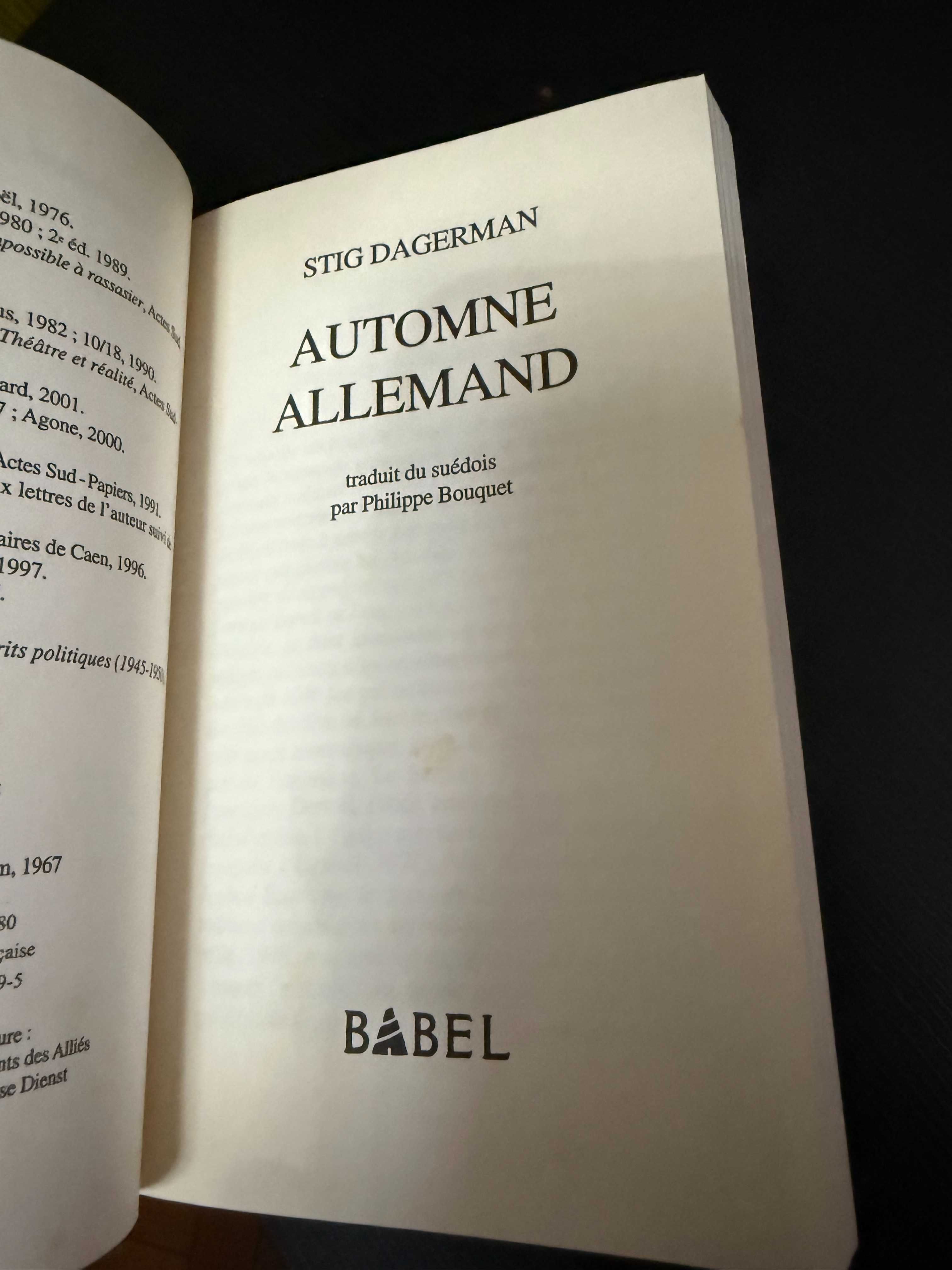 Stig Dagerman – Automne Allemand - Alemanha Pós-Guerra 1946