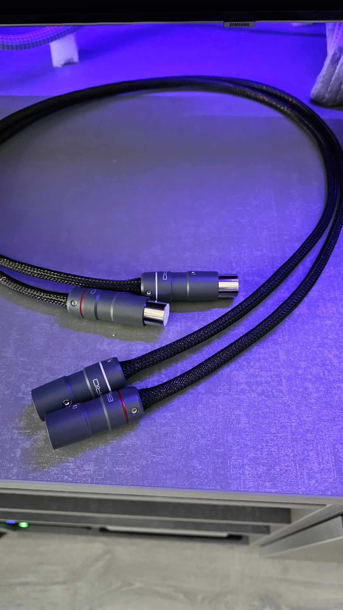 Interkonekt XLR 2 x 1m Hanz Martin.Czyste srebro. Okazja, Nowy! Hi-End