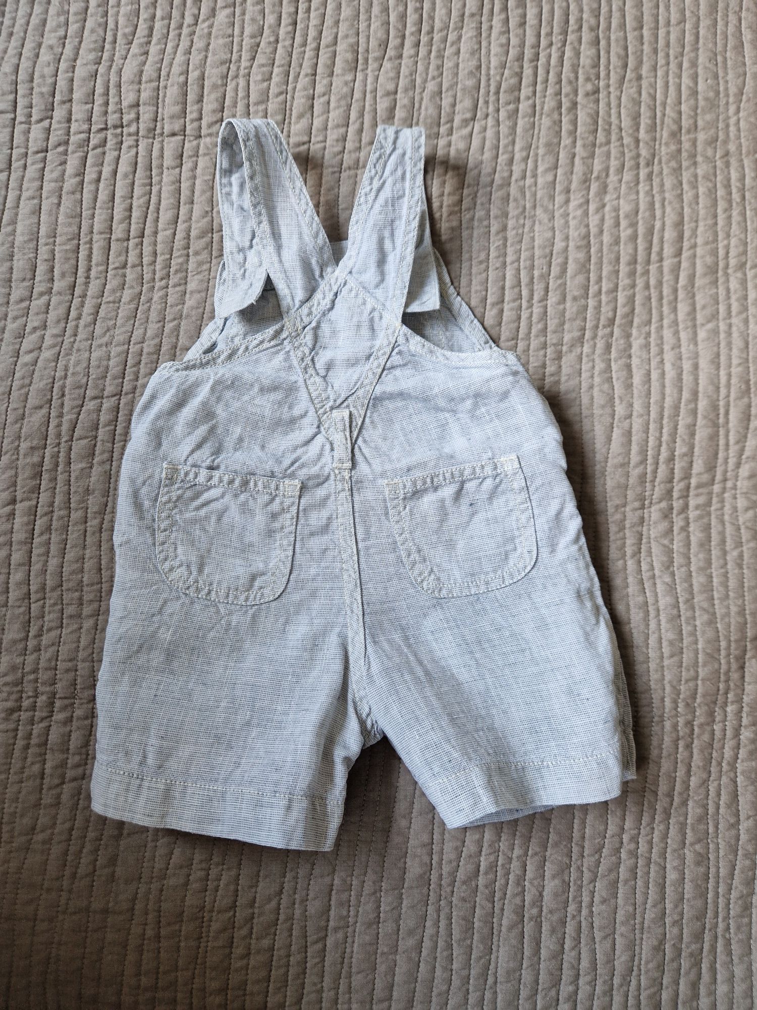 Lniane spodnie ogrodniczki DKNY 100% len linen