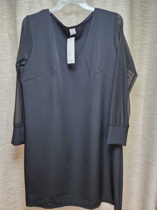 NOWA elegancka prosta czarna sukienka rozm 48