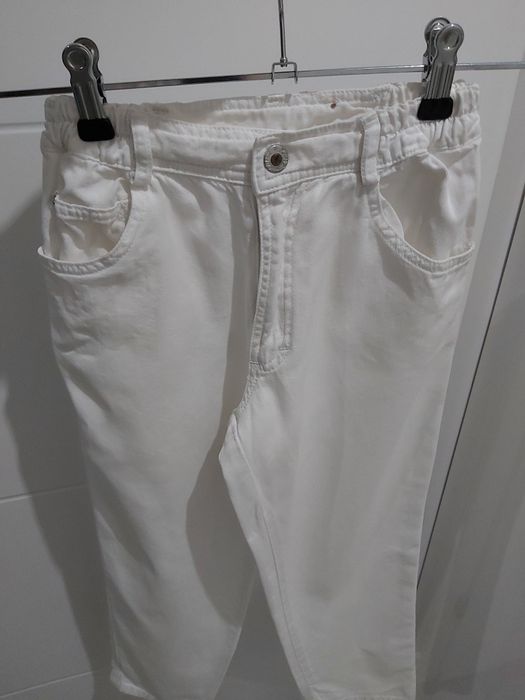 Przepiękne Białe spodnie 128 cm. Jak NOWE