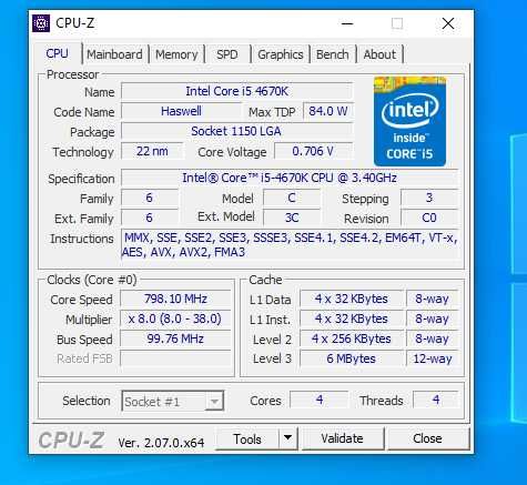Procesor Intel i5-4670K 4 x 3,4 GHz gen. 4(12)