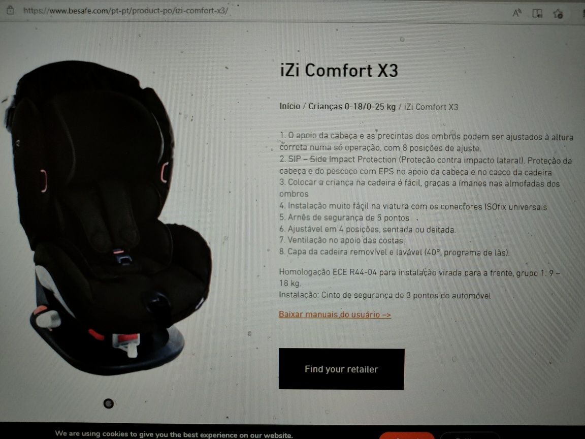 Cadeira para carro Be safe Izi comfort X3