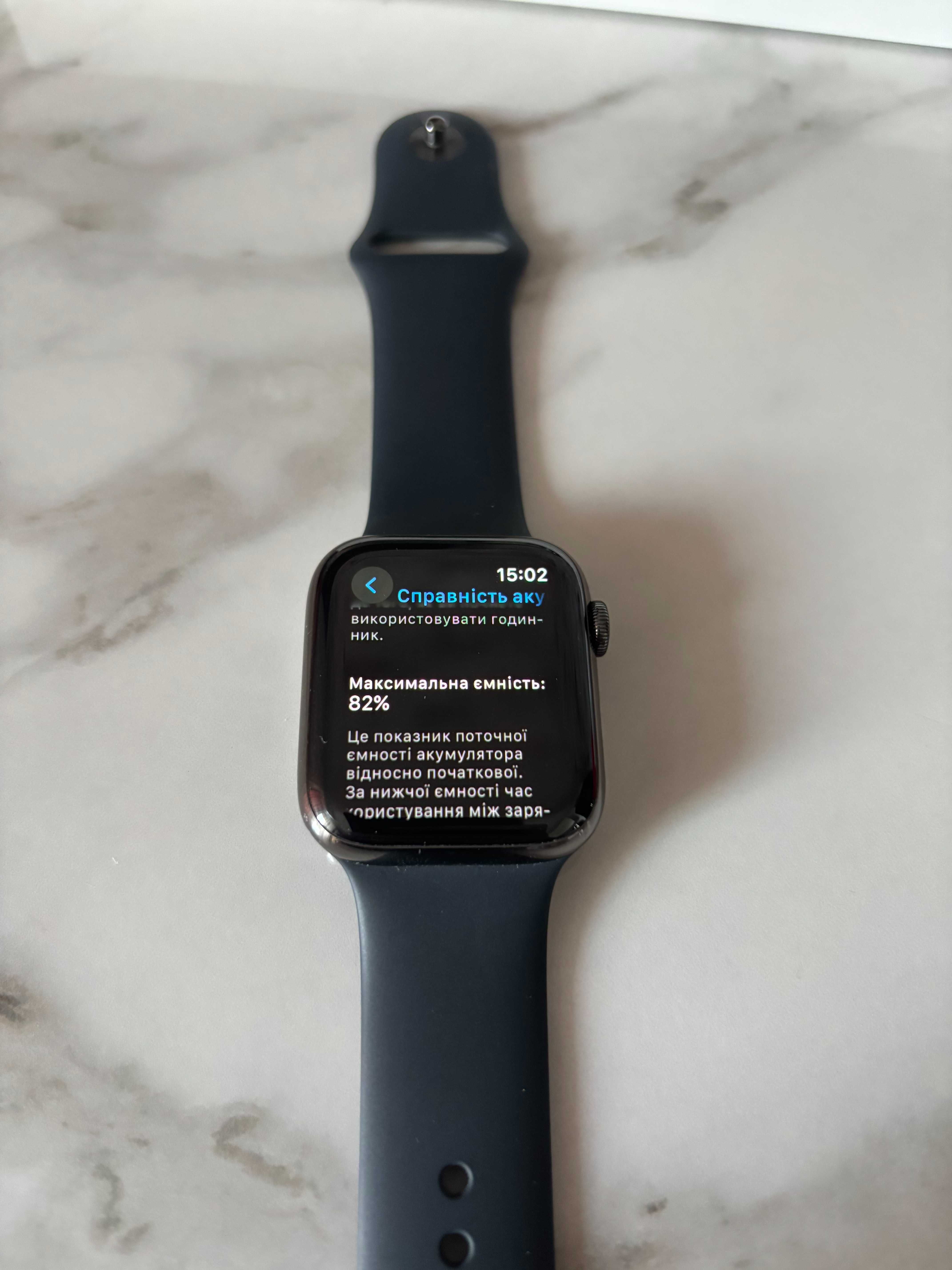 Apple Watch Series 6 Stainless Steel 44mm (Graphite) + 2 ремінця