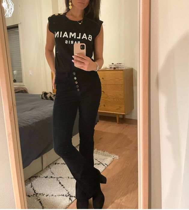 Tshirt Balmain Logo Print cotton