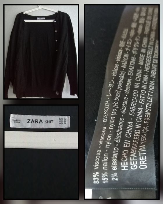Zara, czarny sweterek, rozm M