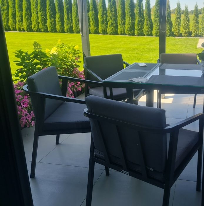 Zestaw Ogrodowy poduchy antracyt na 8 osób Okazja