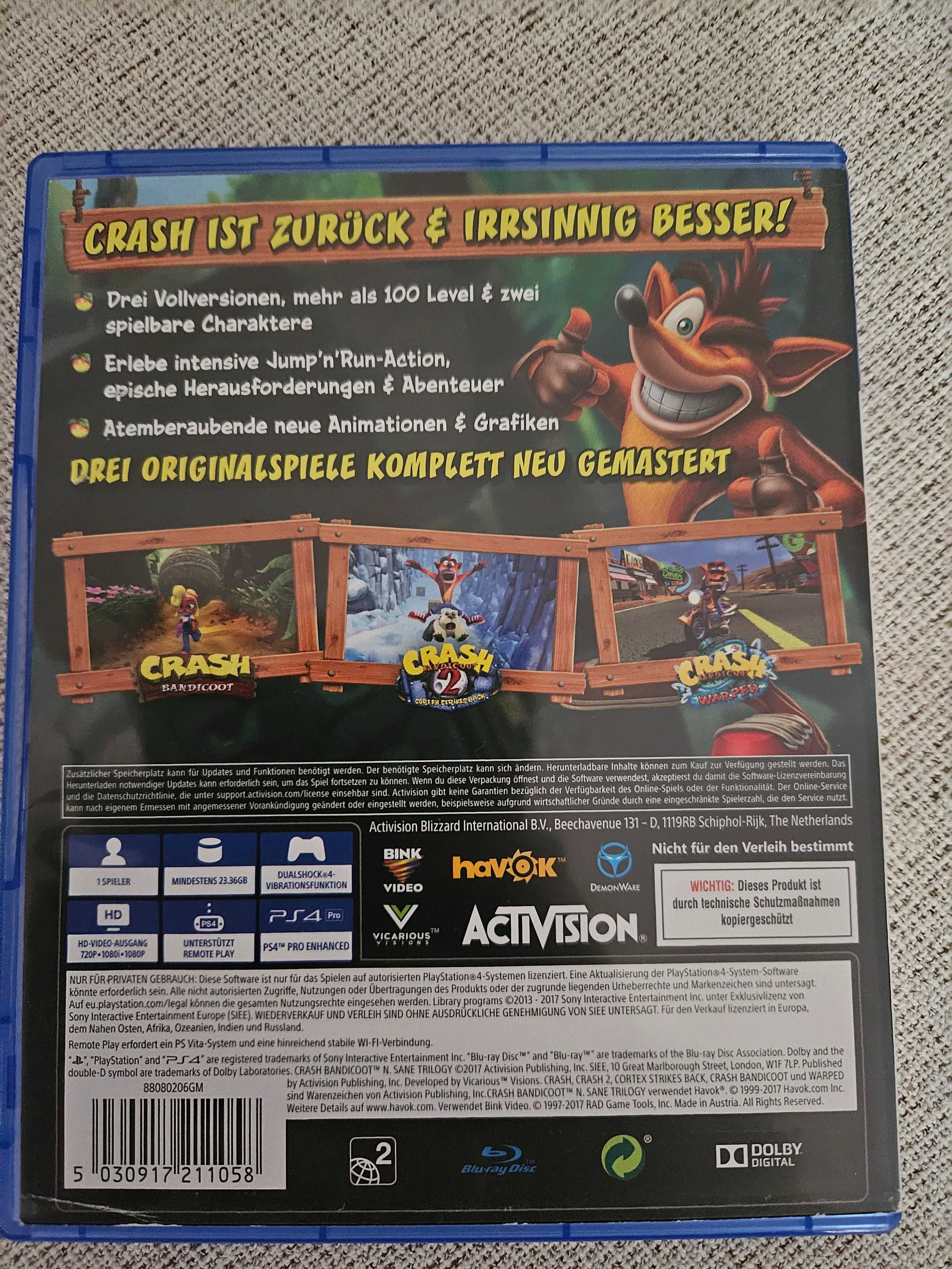 Crash Bandicoot N. Sane Trilogy (Gra PS4)