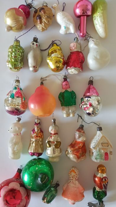 Елочные игрушки ссср  попугай ежь рыба