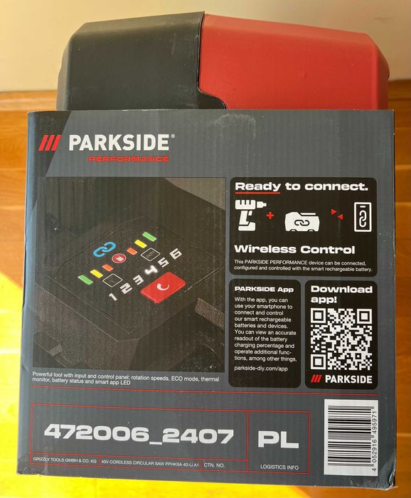 Akumulatorowa ręczna piła tarczowa Parkside 40V PPHKSA 40-Li A1