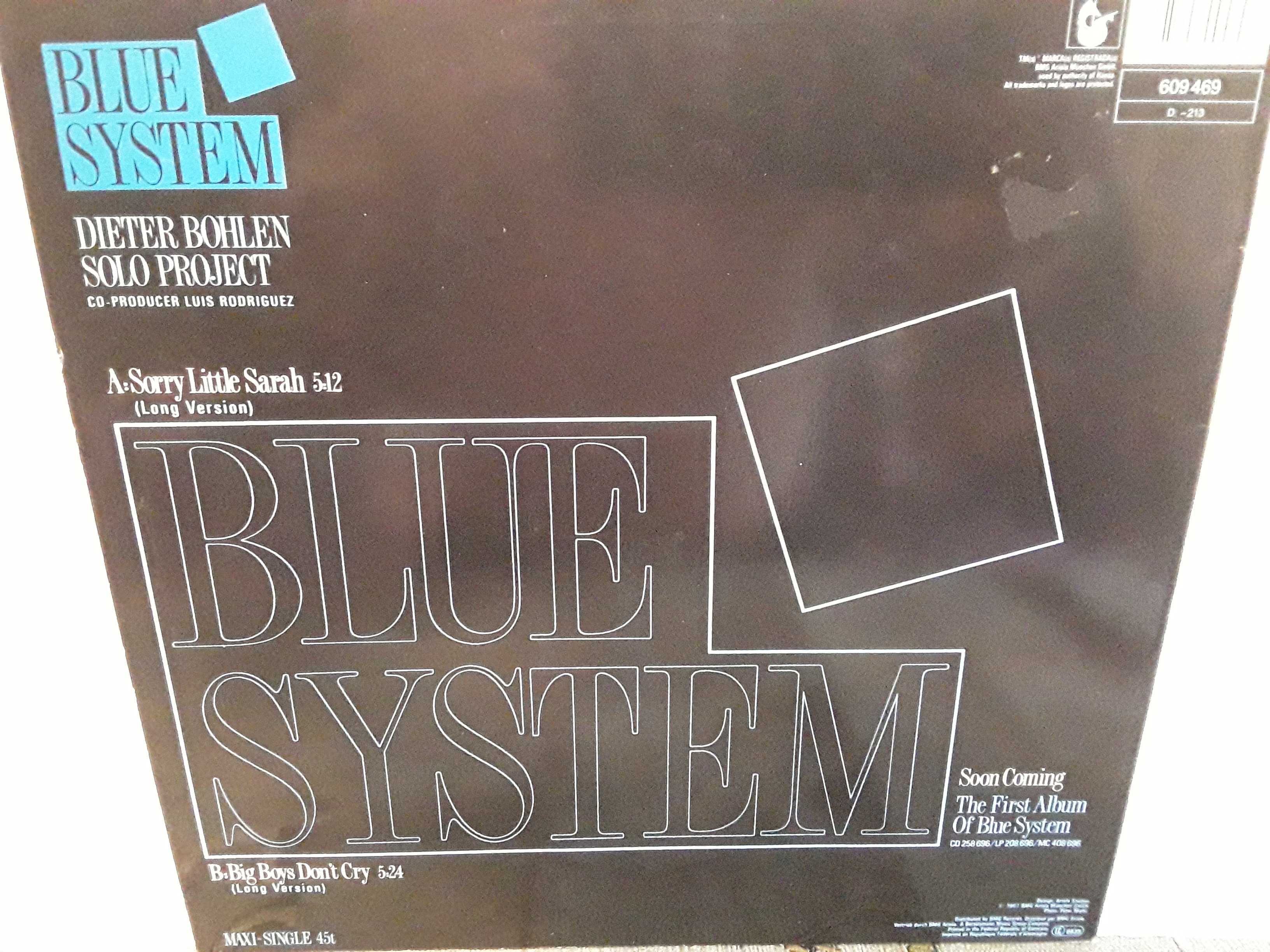 Виниловая пластинка  Blue System  Sorry Little Sarah  1987 г.