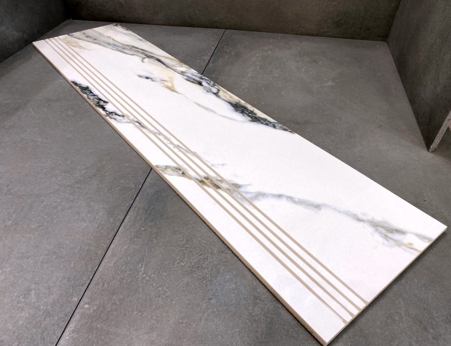 CALACATTA na schody, stopnica 100x30 BIAŁY MARMUR