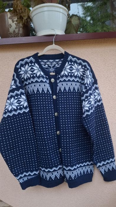sweter z dodatkiem wełny wool kardigan norweski xl xxl xxxl  44