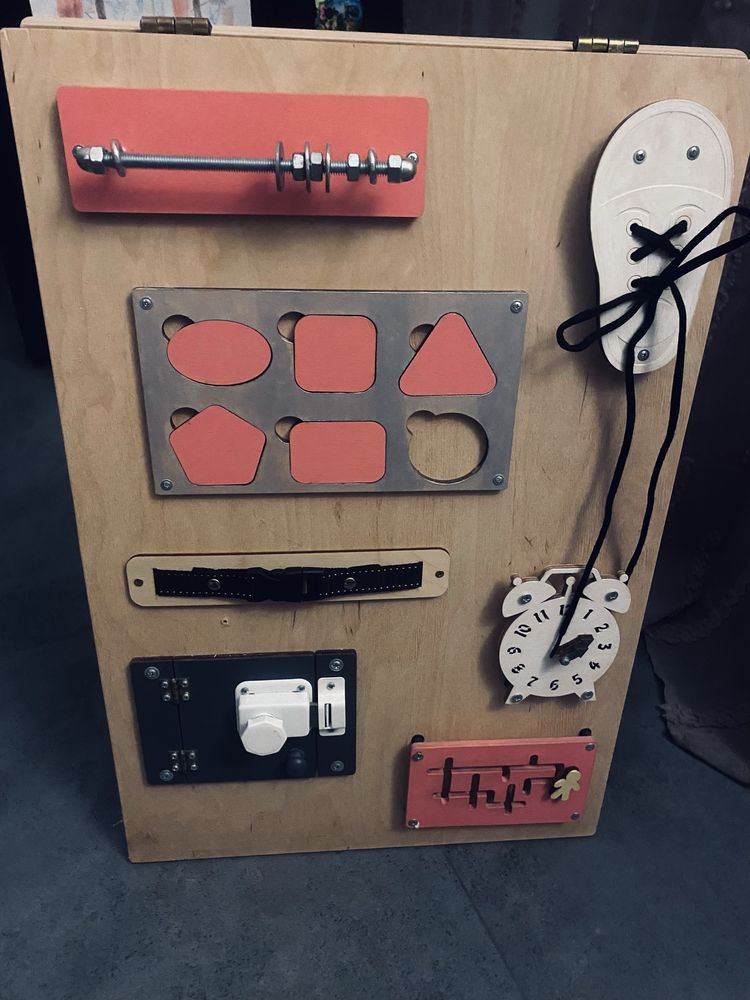 Dwustronna tablica manipulacyjna. Handmade.