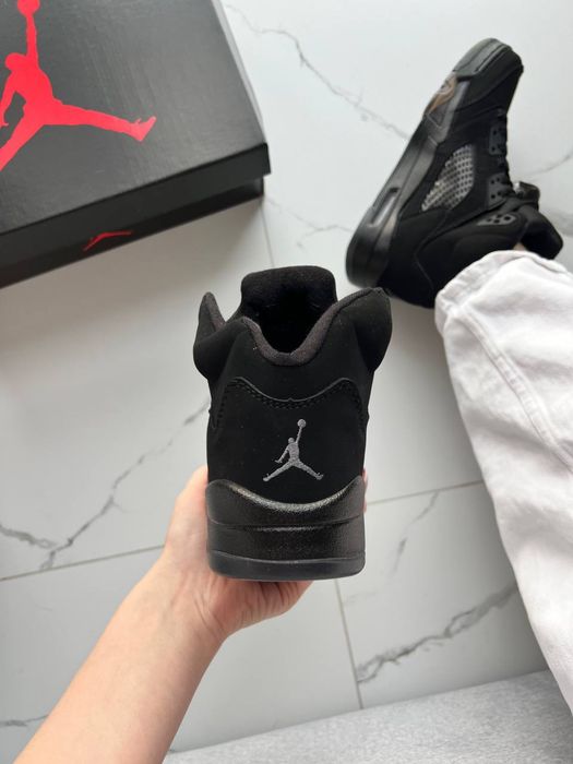 Кросівки Air Jordan 5 black retro cat | Nike | чорні