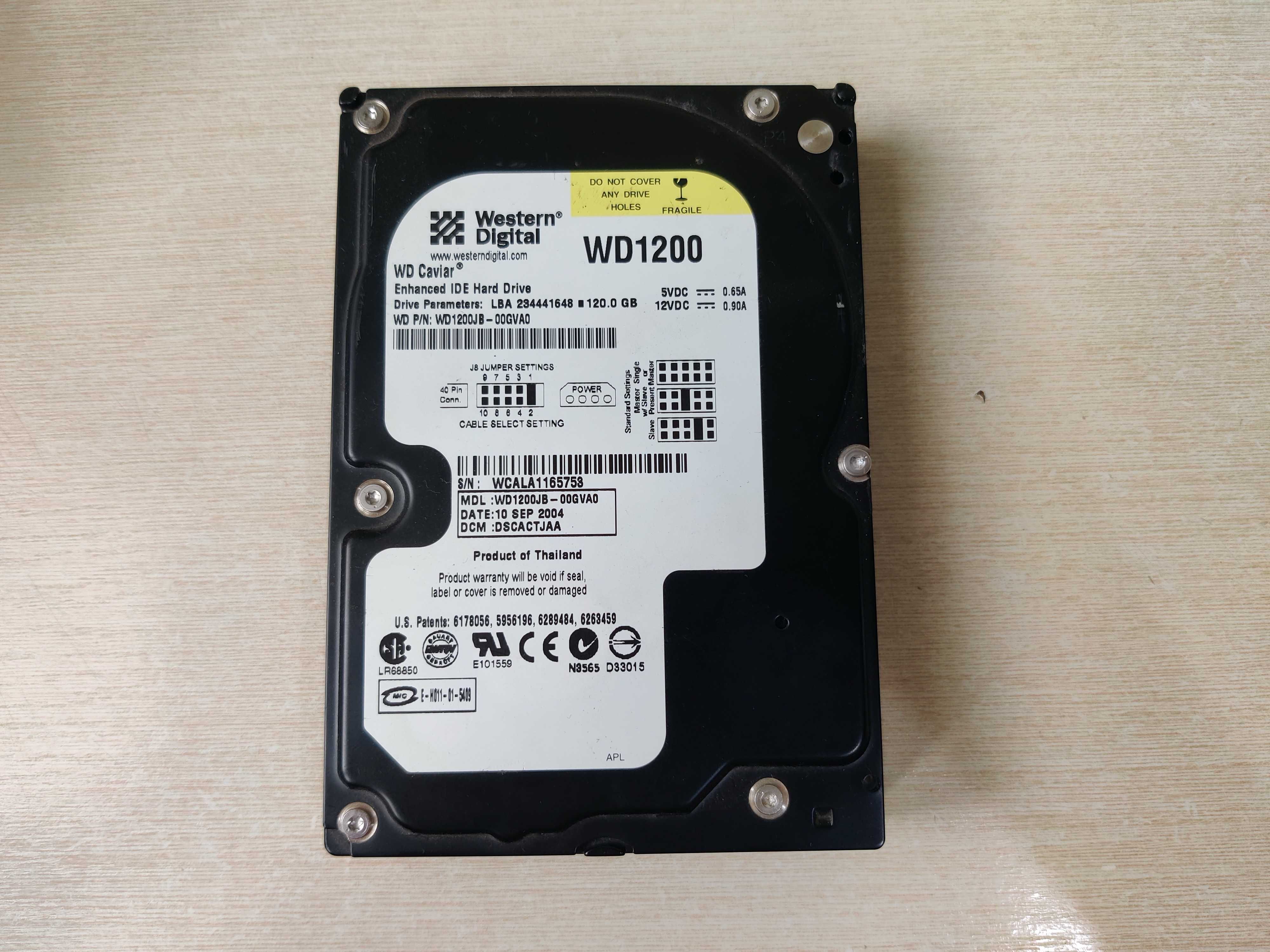 Жорсткий диск WD 1200 IDE (120 Гб, чудовий стан)