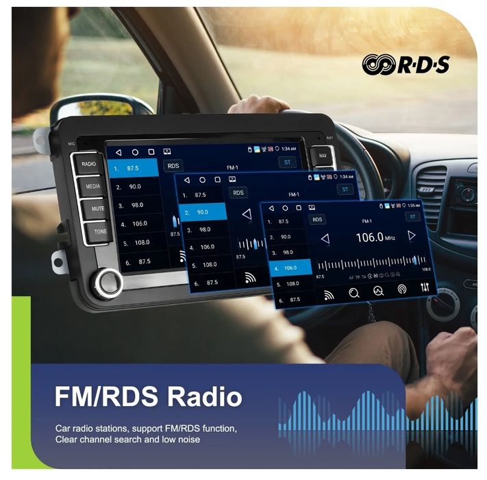 Rádio Android 13 Volkswagen Seat Skoda Golf 4/64GB Carplay GPS wifi