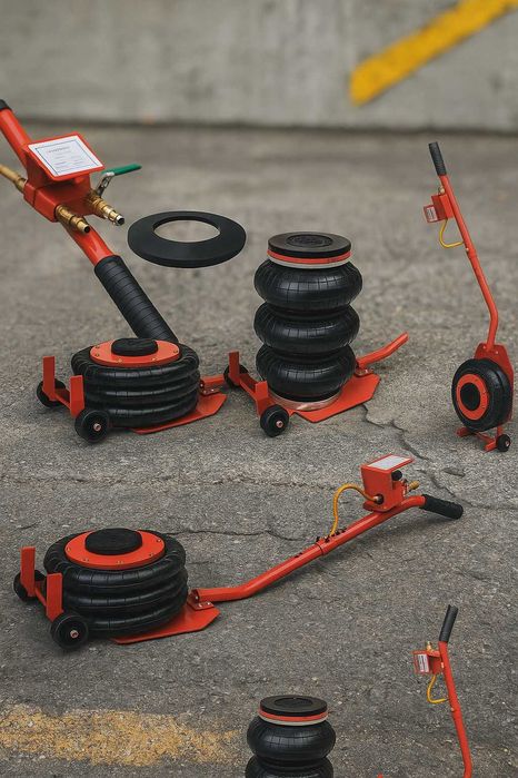 Podnośnik 4T Wzmocniony Pneumatyczny Bałwanek + guma