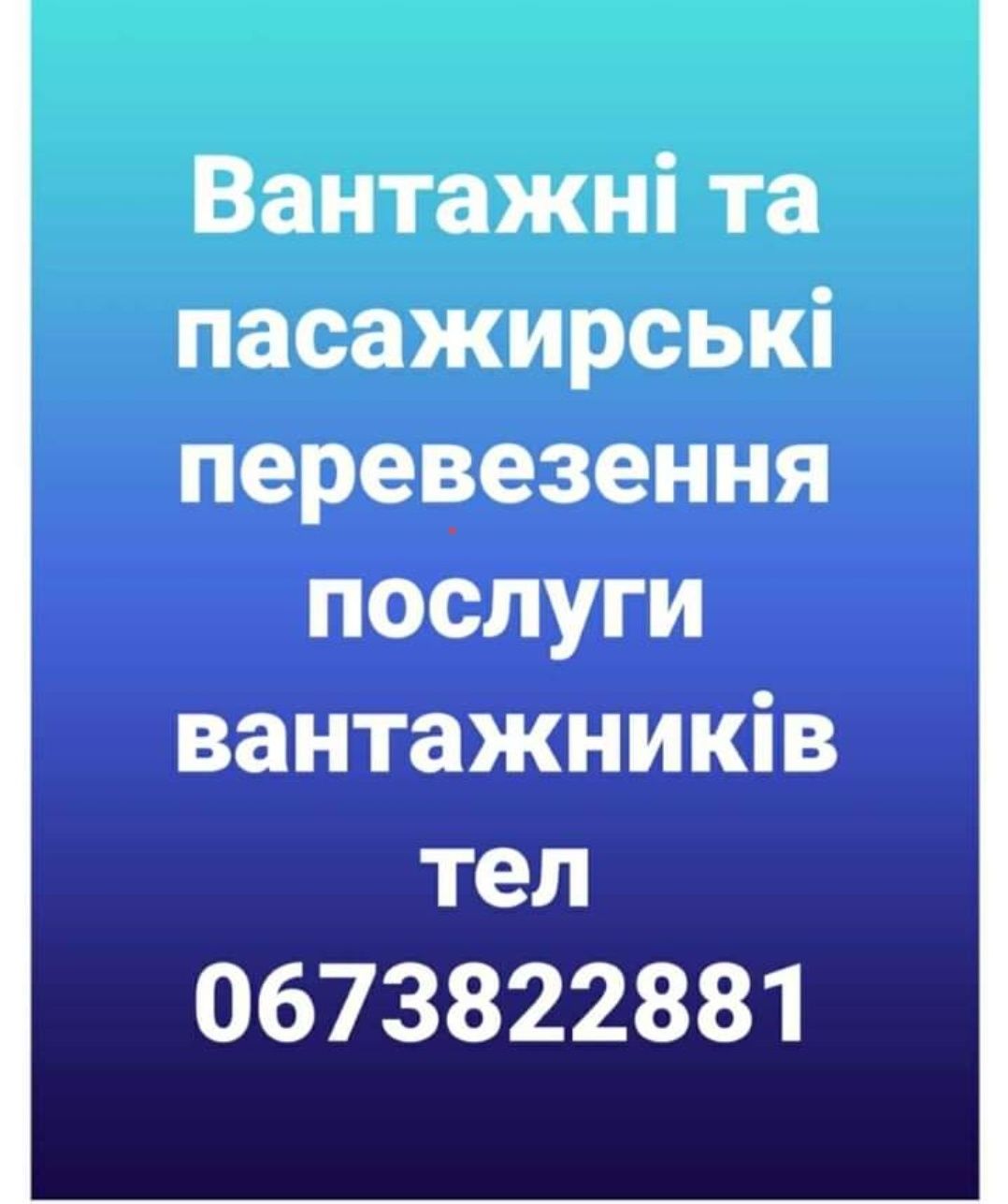 Вантажні та пасажирські перевезення та послуги вантажники