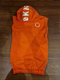Vestido desportivo com capuz laranja DKNY