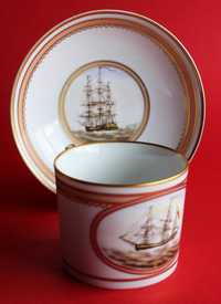 Chávena porcelana com veleiros NG Instituto Português de Museus