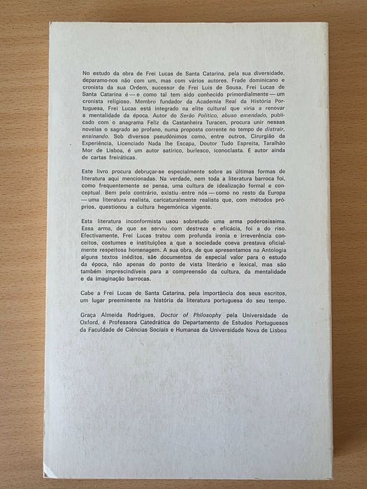 Livro "Literatura e Sociedade na Obra de Frei Lucas de Santa Catarina"