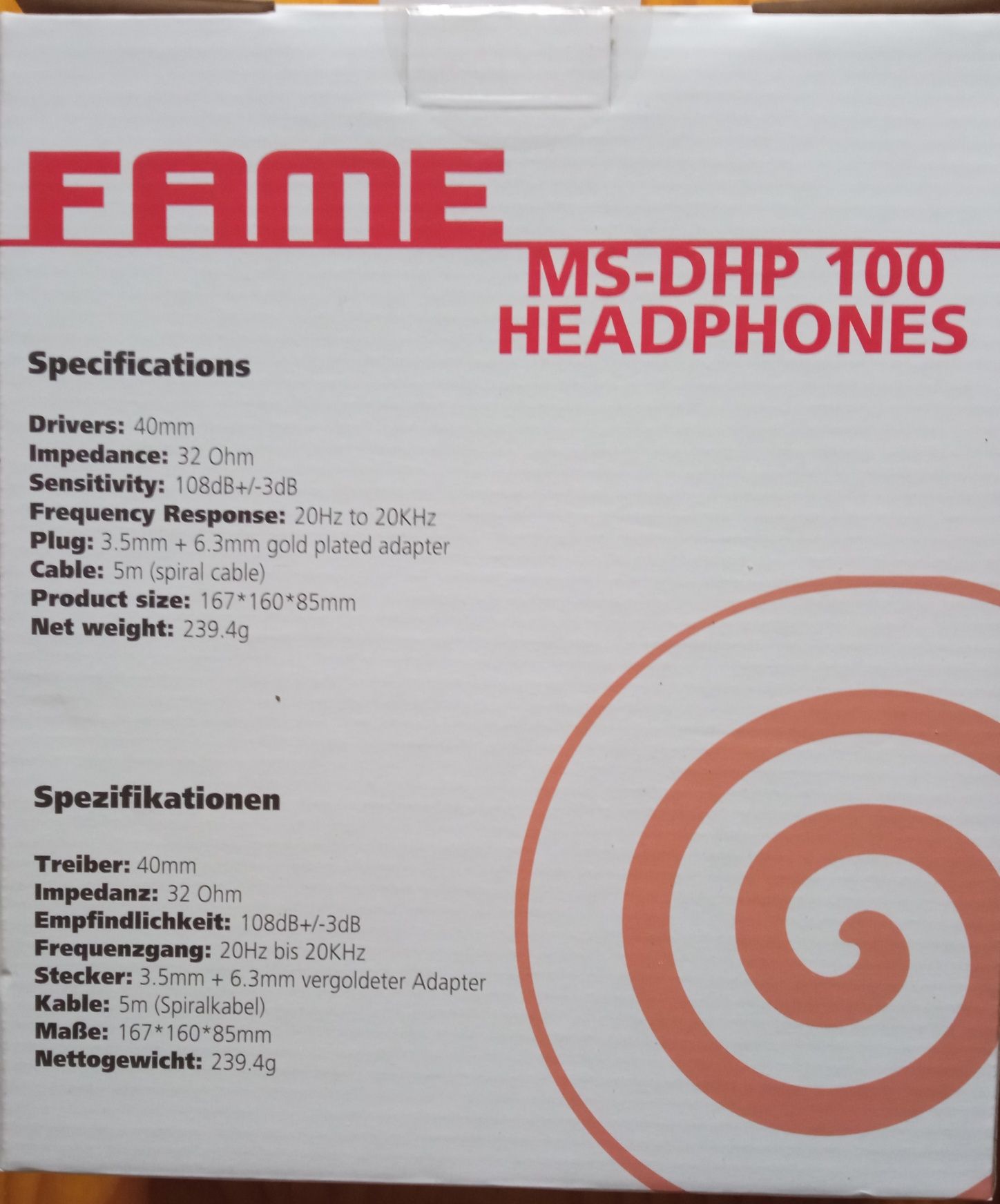 Headphones Fame com 5 m de cabo