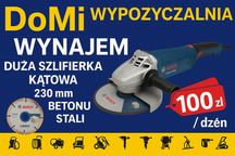 Duża szlifierka Kątowa do cięcia betonu stali DoMi wypożyczalnia