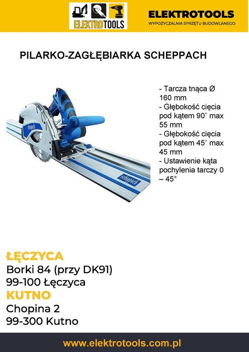 Pialarko-zagłębiarka SCHEPPACH wynajem wypożyczenie