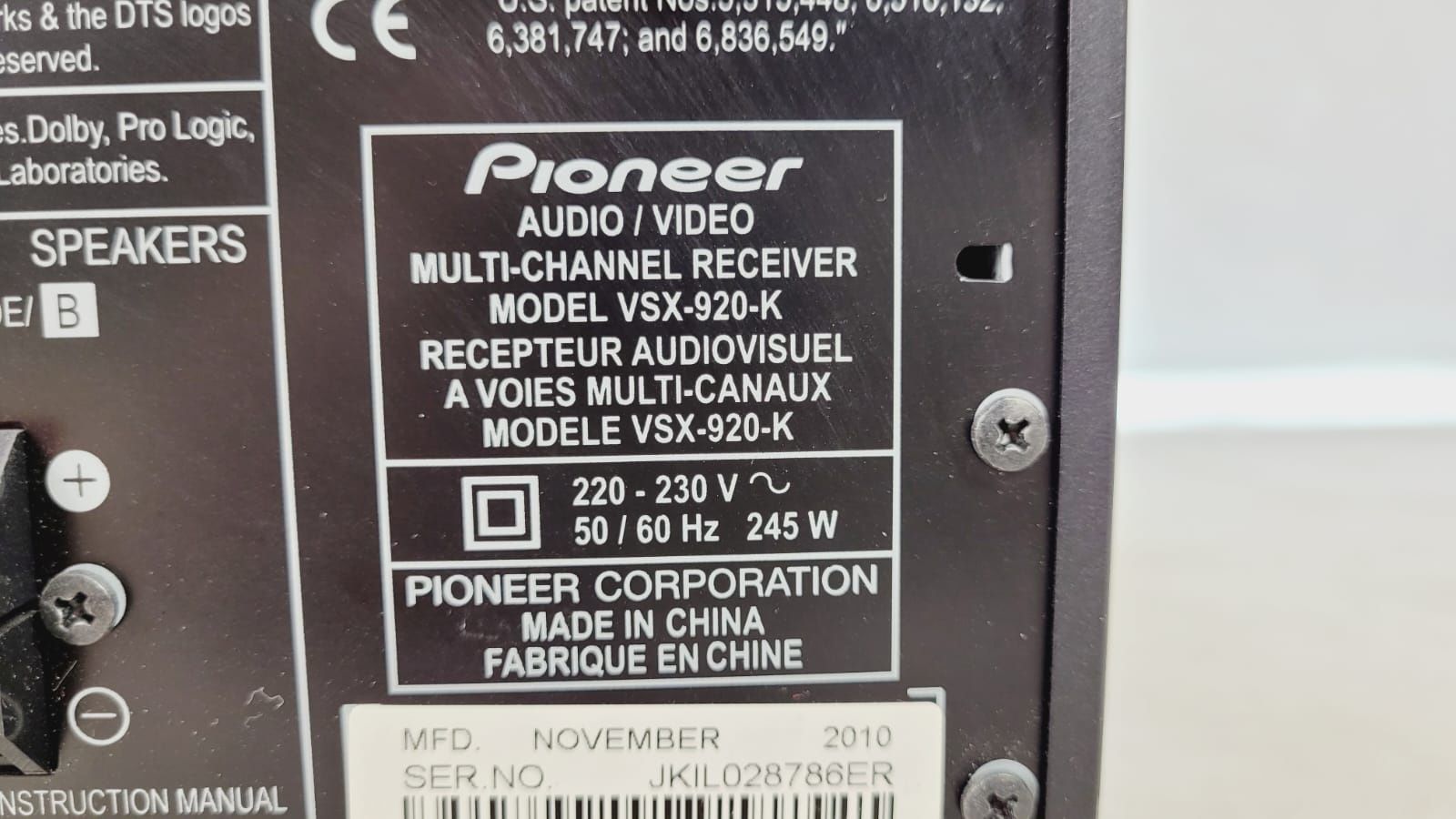 Amplituner Pioneer VSX 920K 3D HDMI 1.4a  7x140W radio wzmacniacz USB