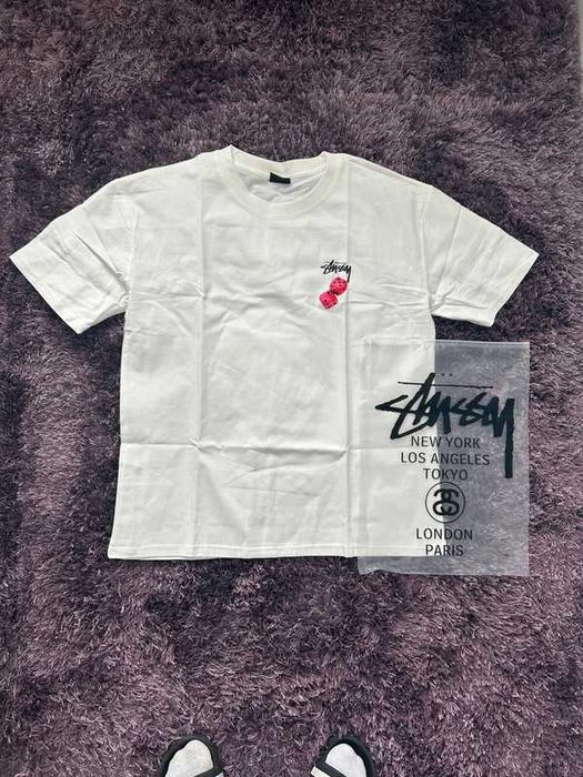 Koszulka Stussy, rozmiar M, nadruk z kostkami do gry